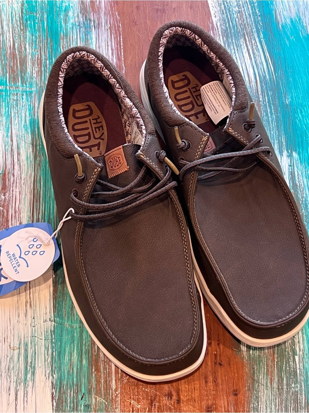 Hey Dude Men's Charcoal Lace-Up Boat Shoes